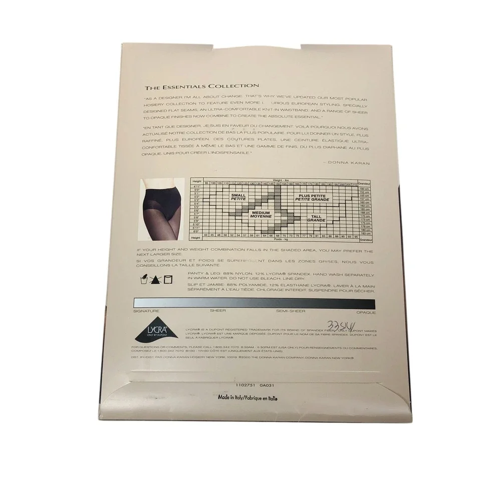 Donna Karan Signature Sheer Control Top Tights Pantyhose Medium Teak Style OA031